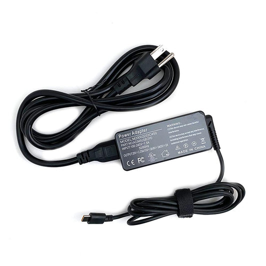 Power Adapter for Laptops, USB-C, 45W, Power Delivery Controlled Variable, Auto Adjusts to Voltage