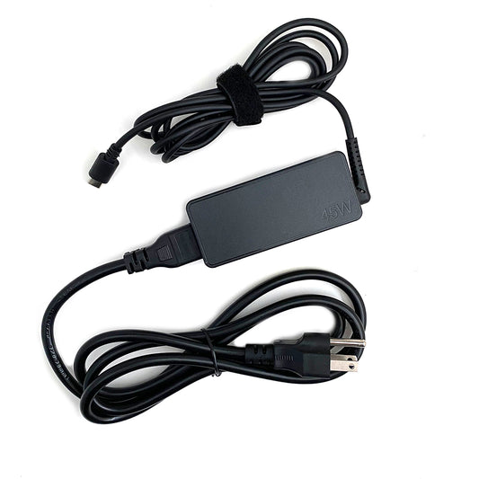 Power Adapter for Laptops, USB-C, 45W, Power Delivery Controlled Variable, Auto Adjusts to Voltage